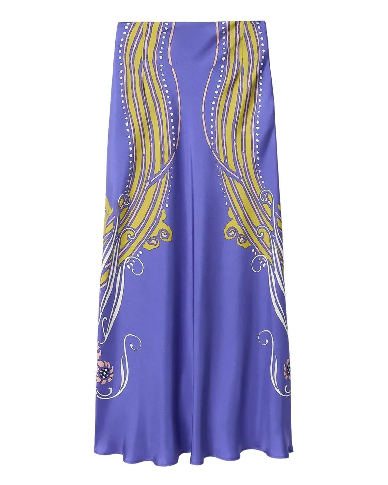 La DoubleJ Maxirock mit Blumenmuster - Violett Violett