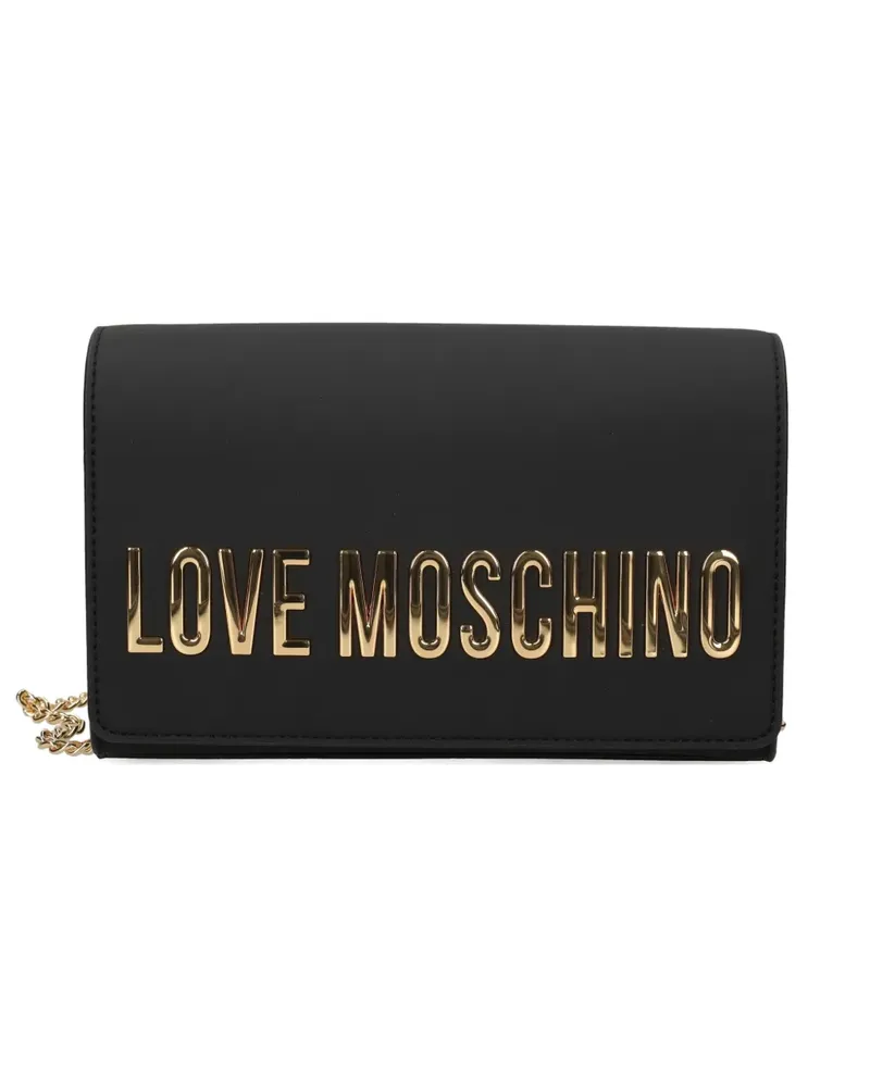 Moschino logo-lettering cross body bag - Schwarz Schwarz