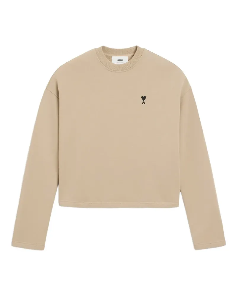 AMI Paris Sweatshirt mit Herzstickerei - Nude Nude