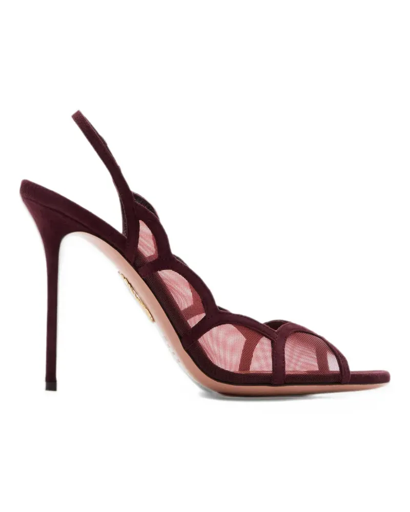 Aquazzura mesh-panelled suede sandals - Violett Violett