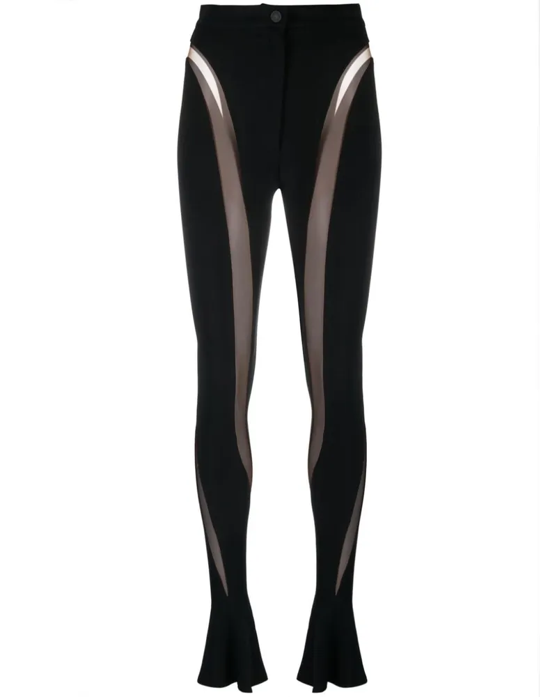 Thierry Mugler Illusion Hose mit Einsätzen - Schwarz Schwarz