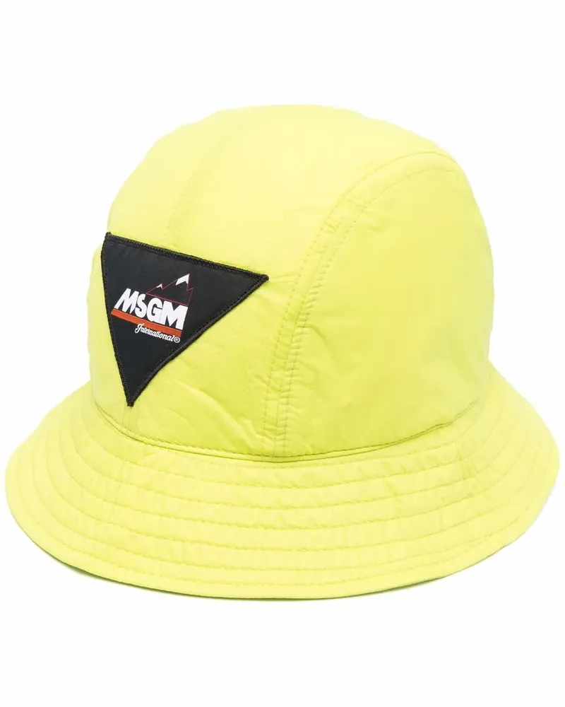 MSGM Fischerhut mit Logo-Patch - Grün Grün