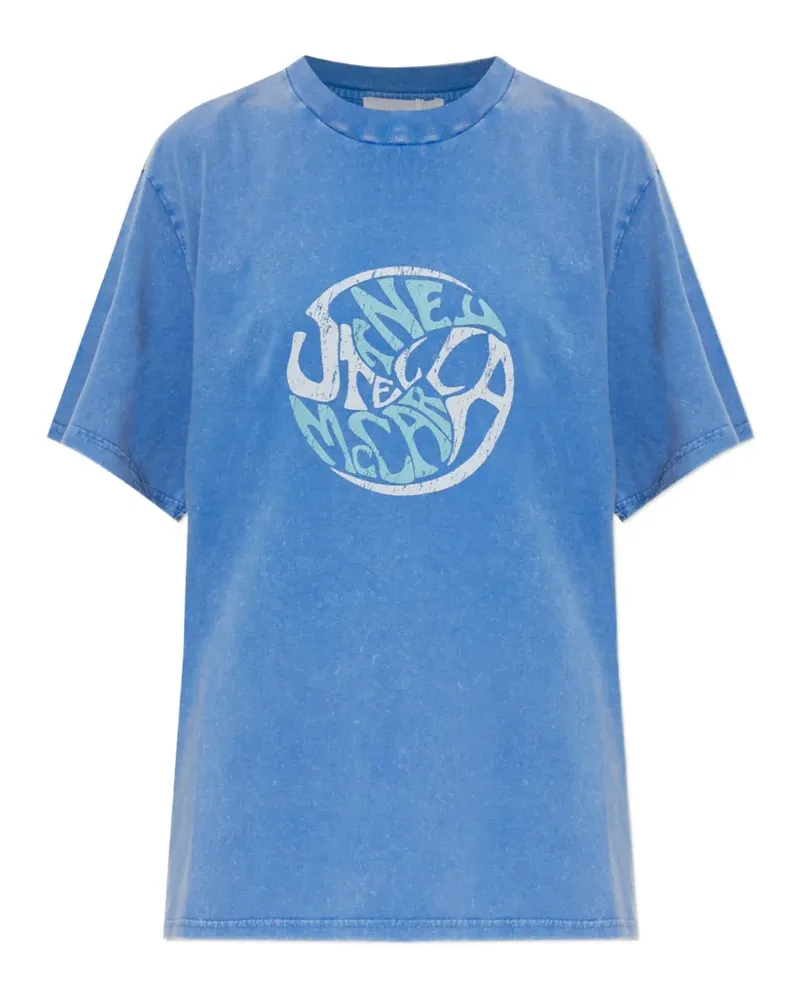 Stella McCartney T-Shirt mit Logo-Print - Blau Blau