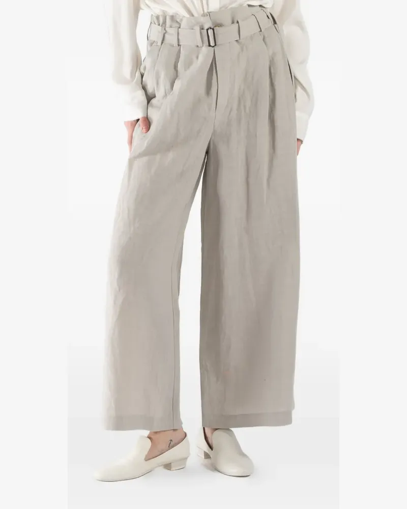 forme d'expression belted wide-leg pants - Grau Grau