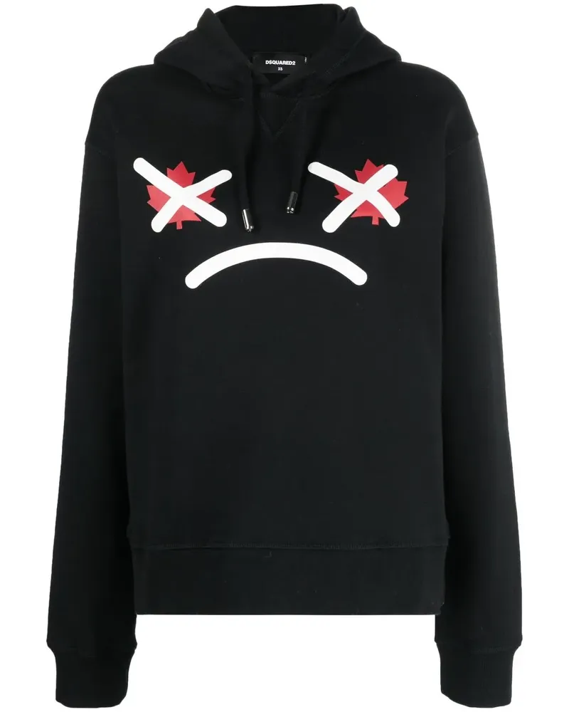 Dsquared2 Hoodie mit grafischem Print - Schwarz Schwarz