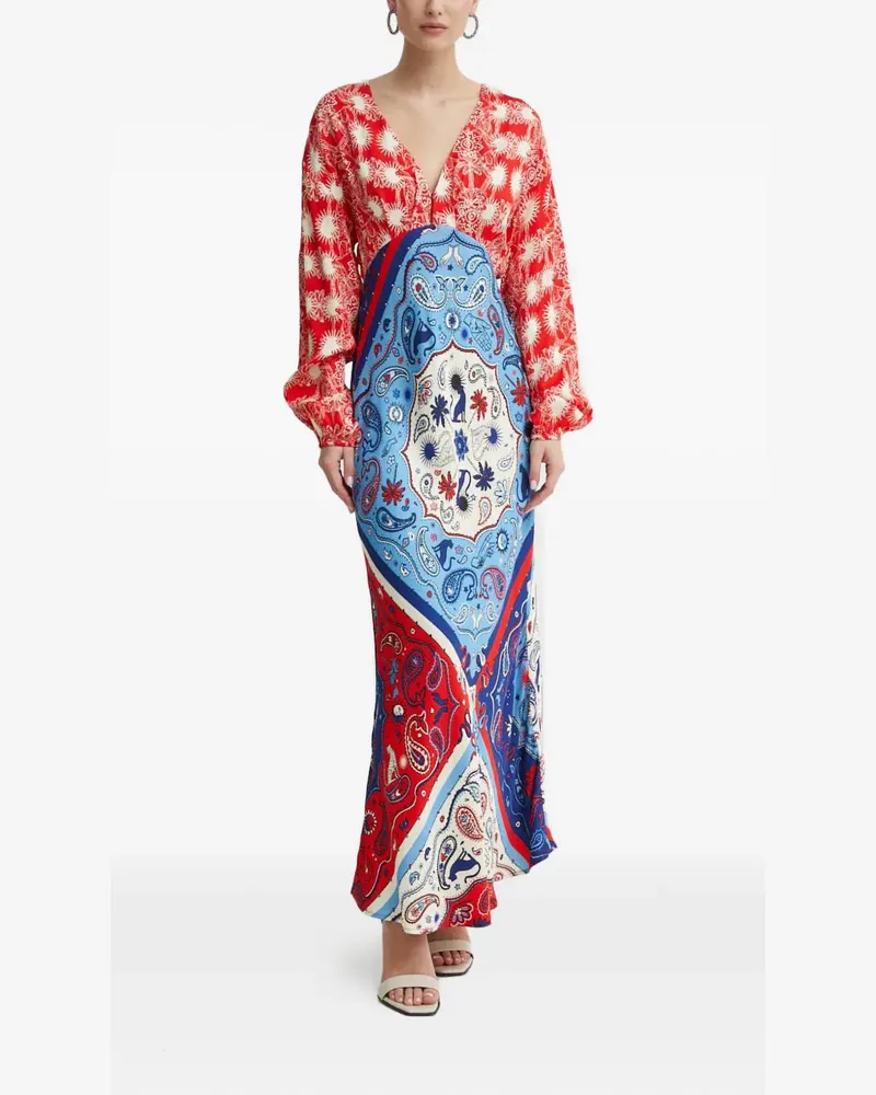 Never Fully Dressed long-sleeve V-neck maxi dress - Rot Rot