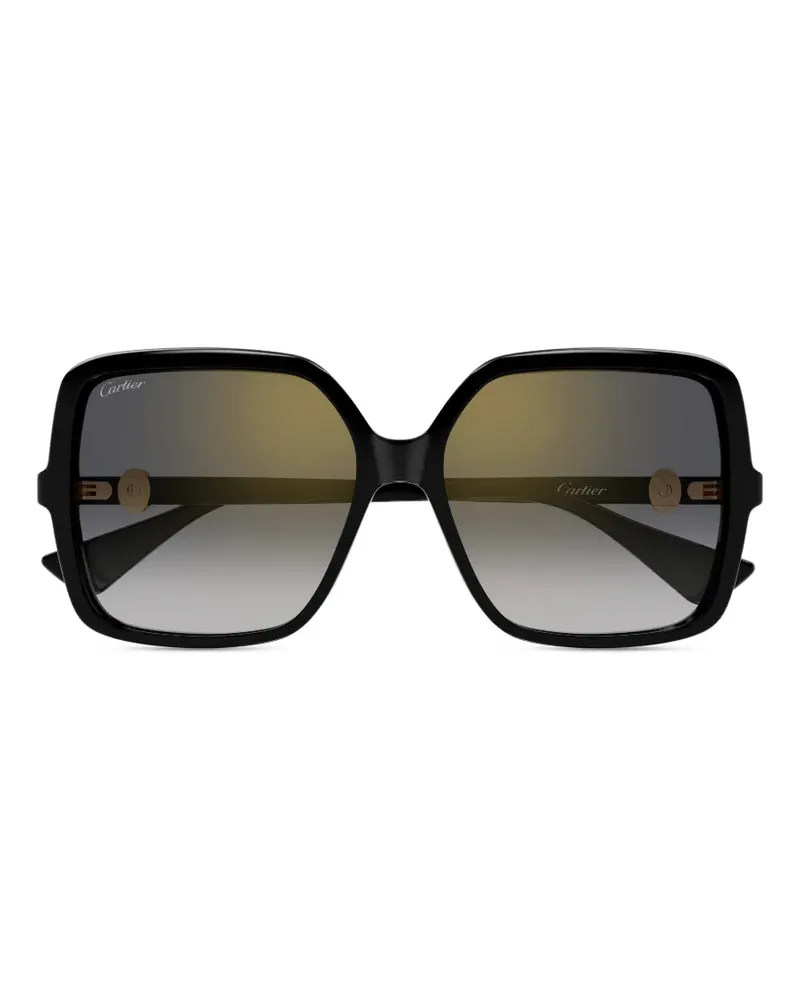 Cartier Eckige Sonnenbrille - Schwarz Schwarz