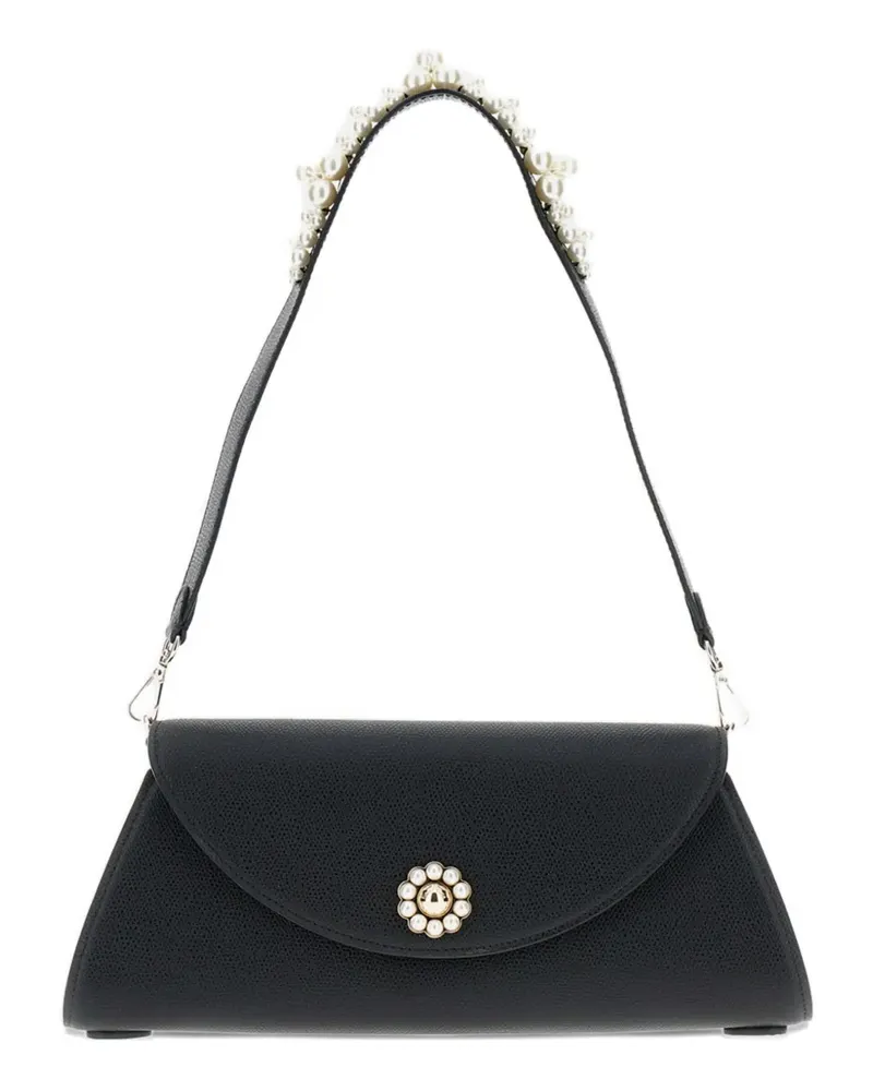 Simone Rocha Schultertasche mit Perlendetail - Schwarz Schwarz