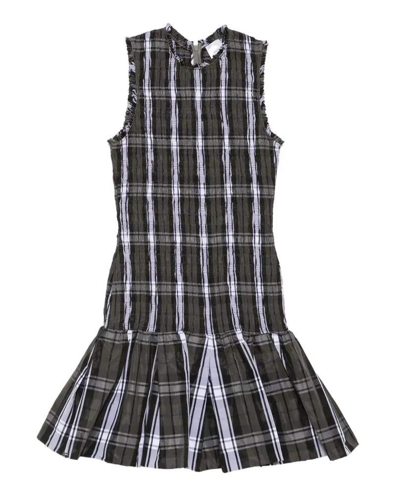 Patou Gerafftes Minikleid mit Schottenkaro - Grau Grau