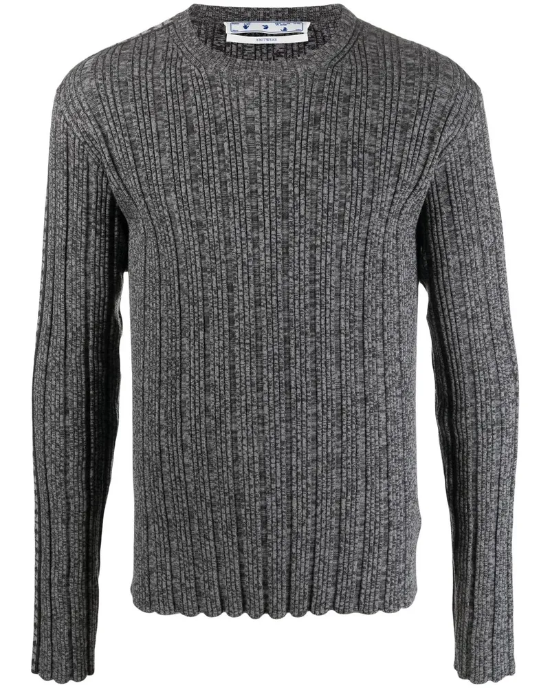 OFF-WHITE Strickpullover mit Kontraststreifen - Grau Grau
