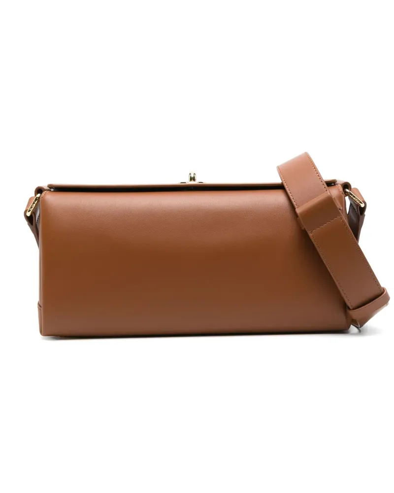 PLAN C Schultertasche aus Leder - Braun Braun