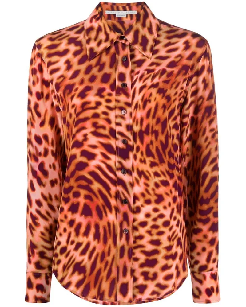 Stella McCartney Seidenhemd mit Leoparden-Print - Rosa Rosa