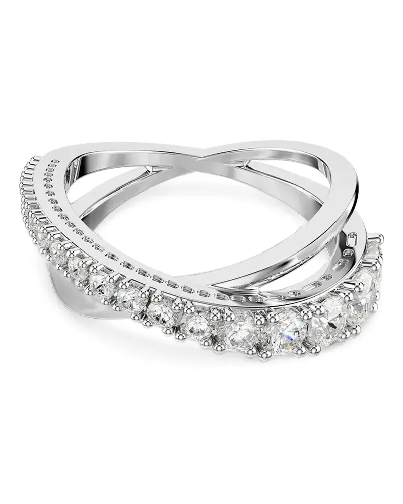 Swarovski Hyperbola crossover crystal-embellished ring - Silber Silber