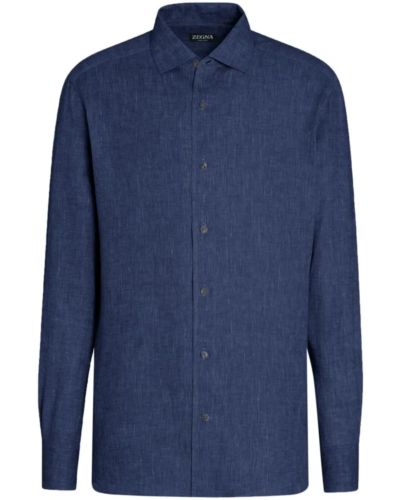 Ermenegildo Zegna Oasi Lino Leinenhemd - Blau Blau