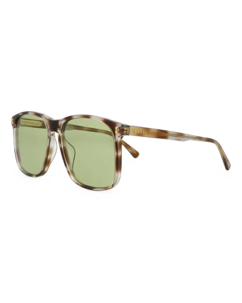 Gucci tortoiseshell-effect square-frame sunglasses - Braun Braun