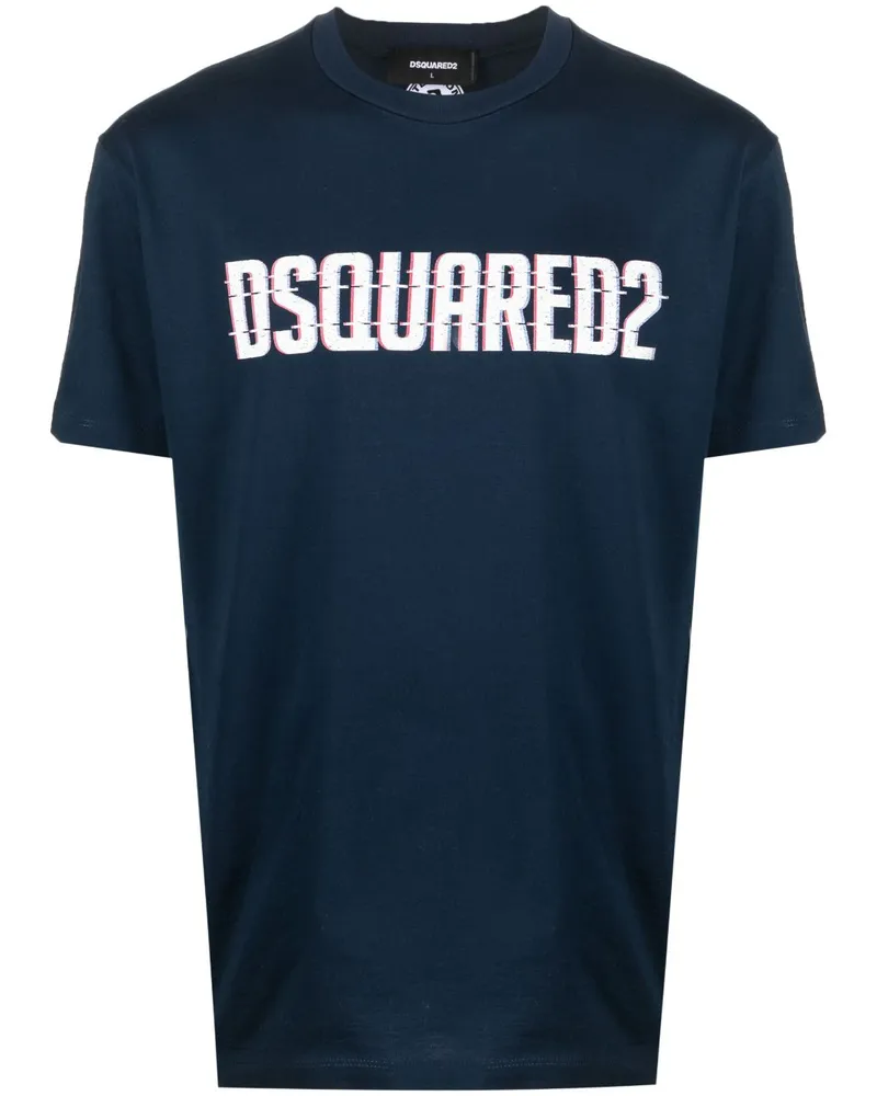 Dsquared2 T-Shirt mit Logo-Print - Blau Blau