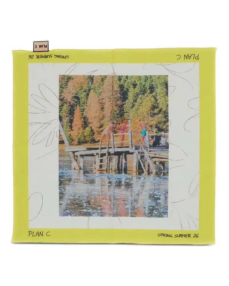 PLAN C Halstuch mit Print - Weiß Weiß