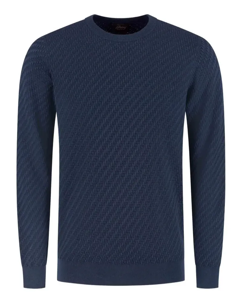Brioni Texturierter Strickpullover - Blau Blau