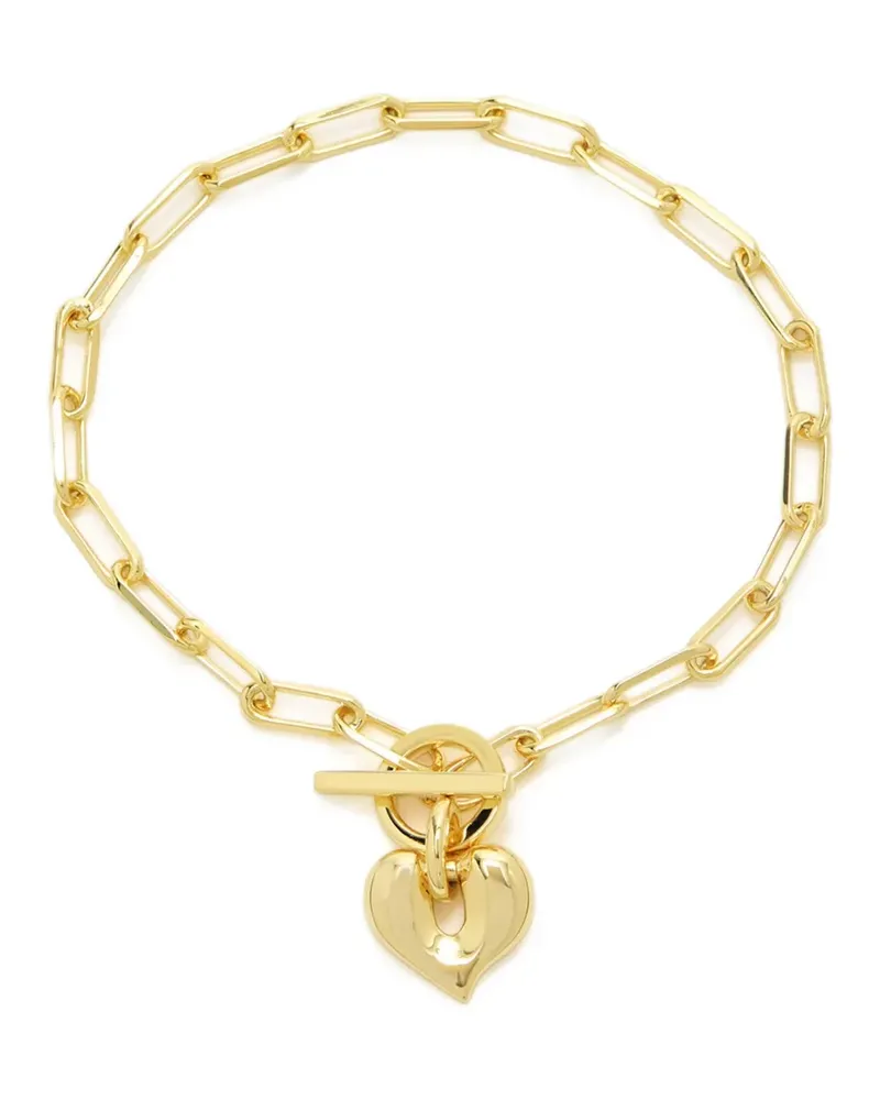 Missoma heart-pendant paperclip-link bracelet - Gold Gold