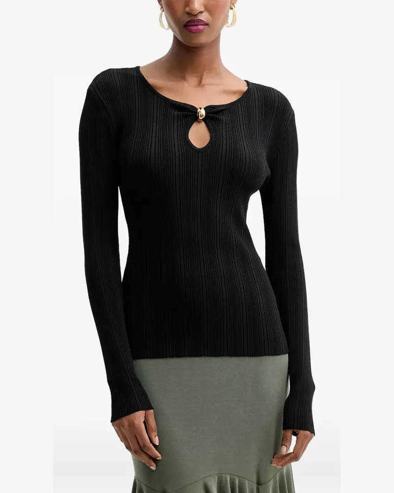 MARCIANO Los Angeles keyhole cut-out ribbed top - Schwarz Schwarz