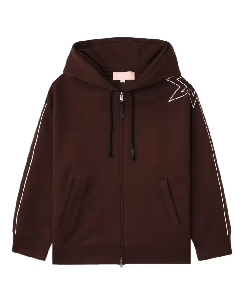 BAPE star-motif zip-fastening hoodie - Braun Braun