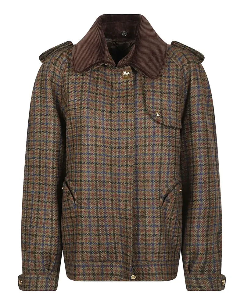 Blazé Milano Karierte Jacke mit Cordkragen - Braun Braun