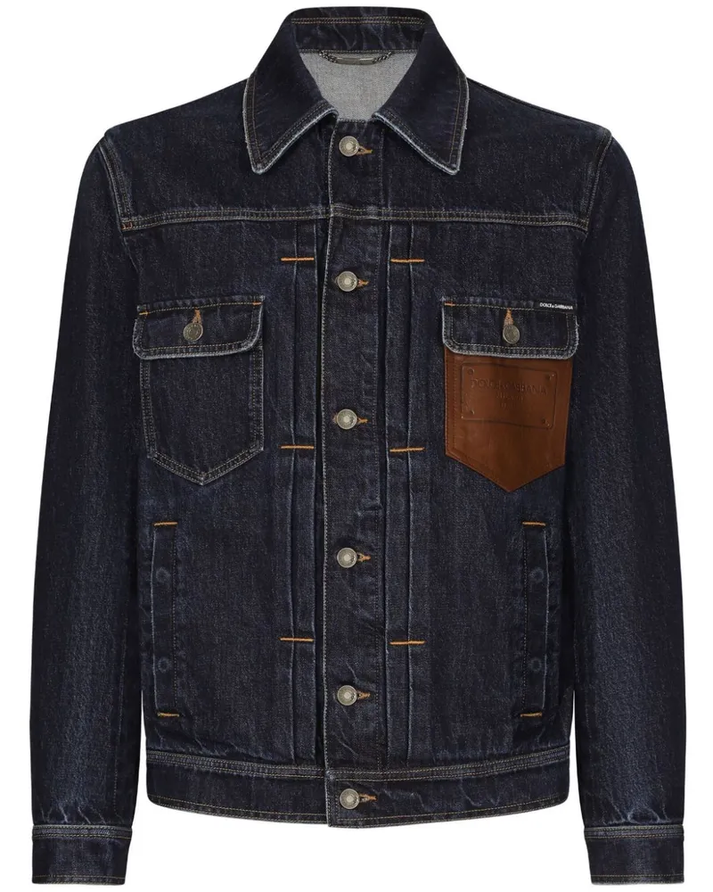 Dolce & Gabbana Jeansjacke mit Logo - Blau Blau