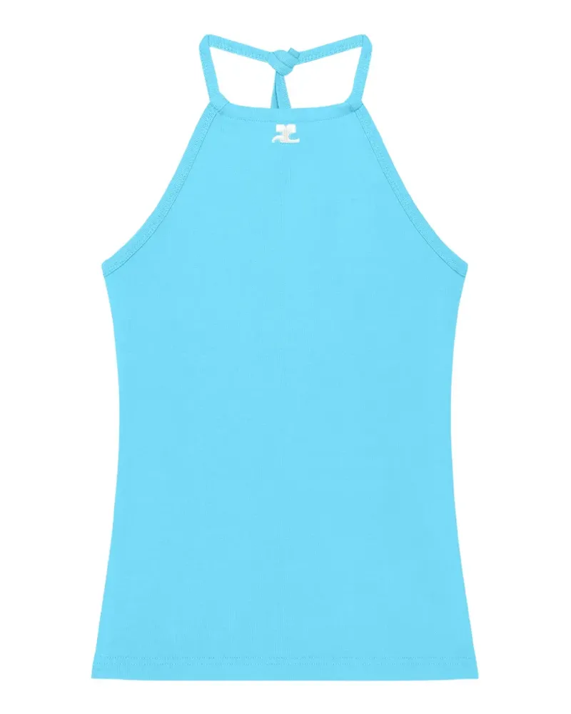 Courrèges Neckholder-Top mit Logo - Blau Blau