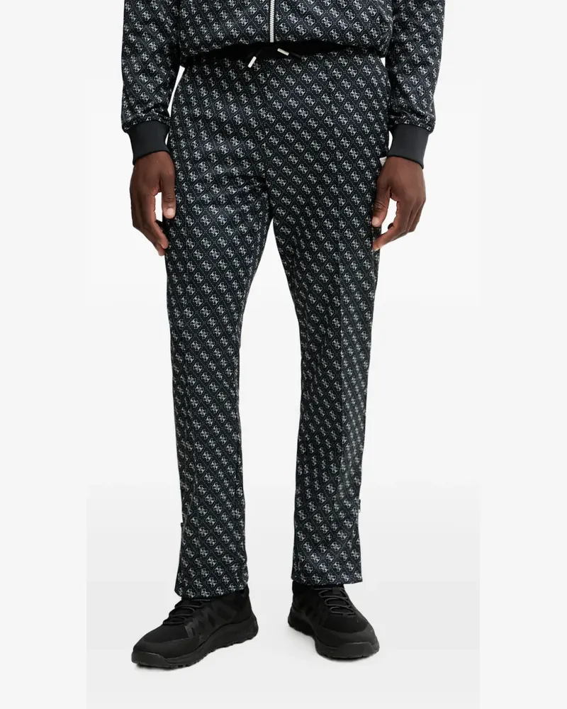 Guess logo-print trousers - Schwarz Schwarz