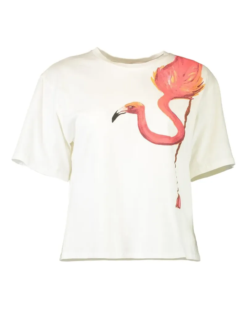 Le Superbe Vacation Ready flamingo-print T-shirt - Weiß Weiß