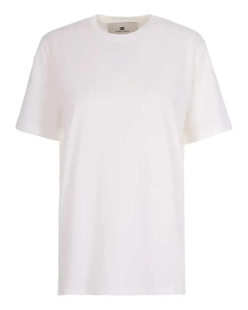Elisabetta Franchi logo-embossed T-shirt - Weiß Weiß