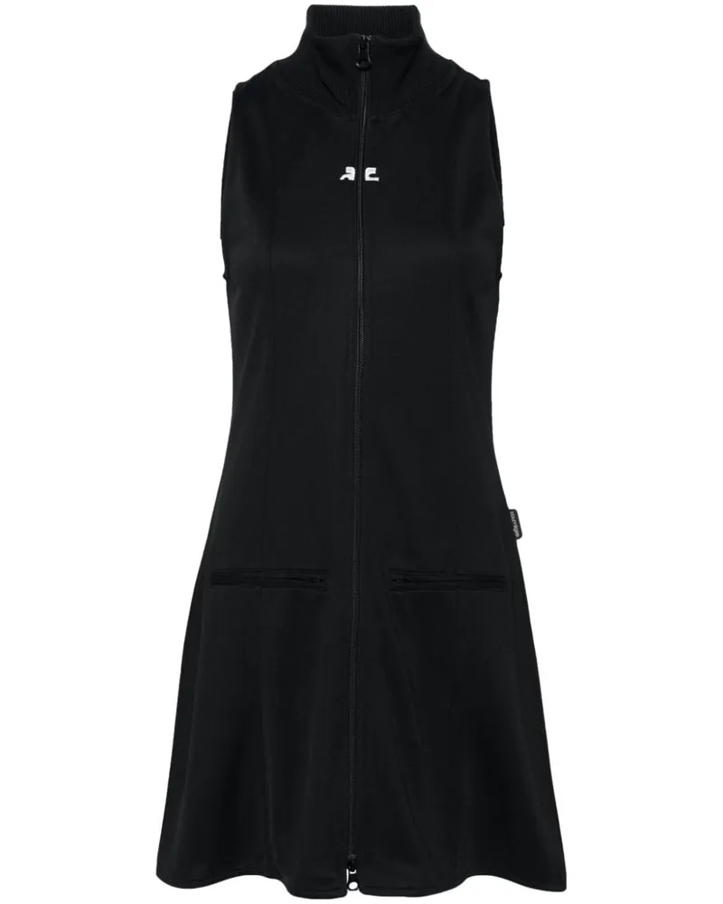 Courrèges Interlock Minikleid mit Logo-Stickerei - Schwarz Schwarz