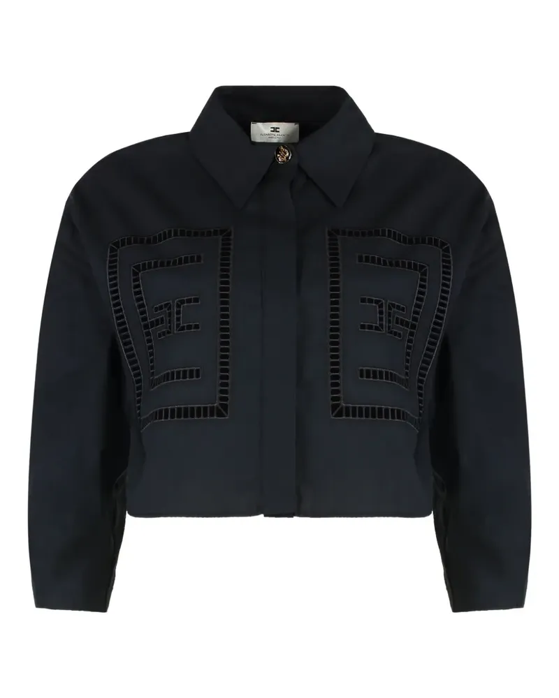 Elisabetta Franchi Besticktes Cropped-Hemd - Schwarz Schwarz