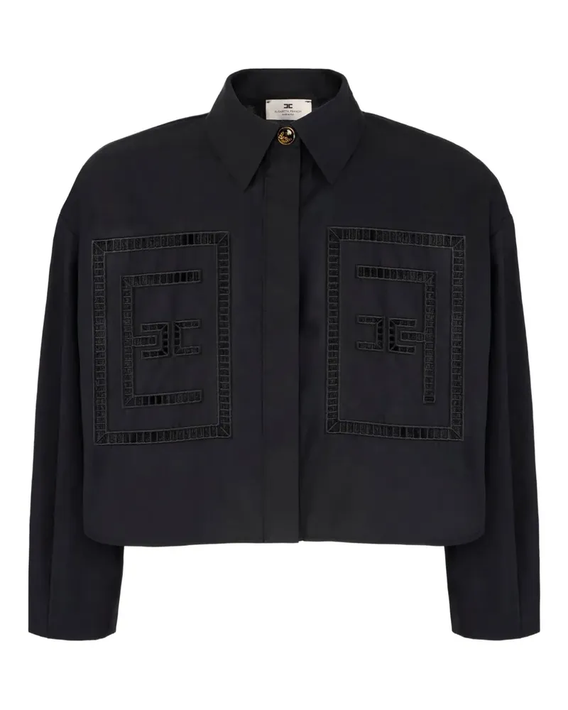 Elisabetta Franchi Besticktes Cropped-Hemd - Schwarz Schwarz