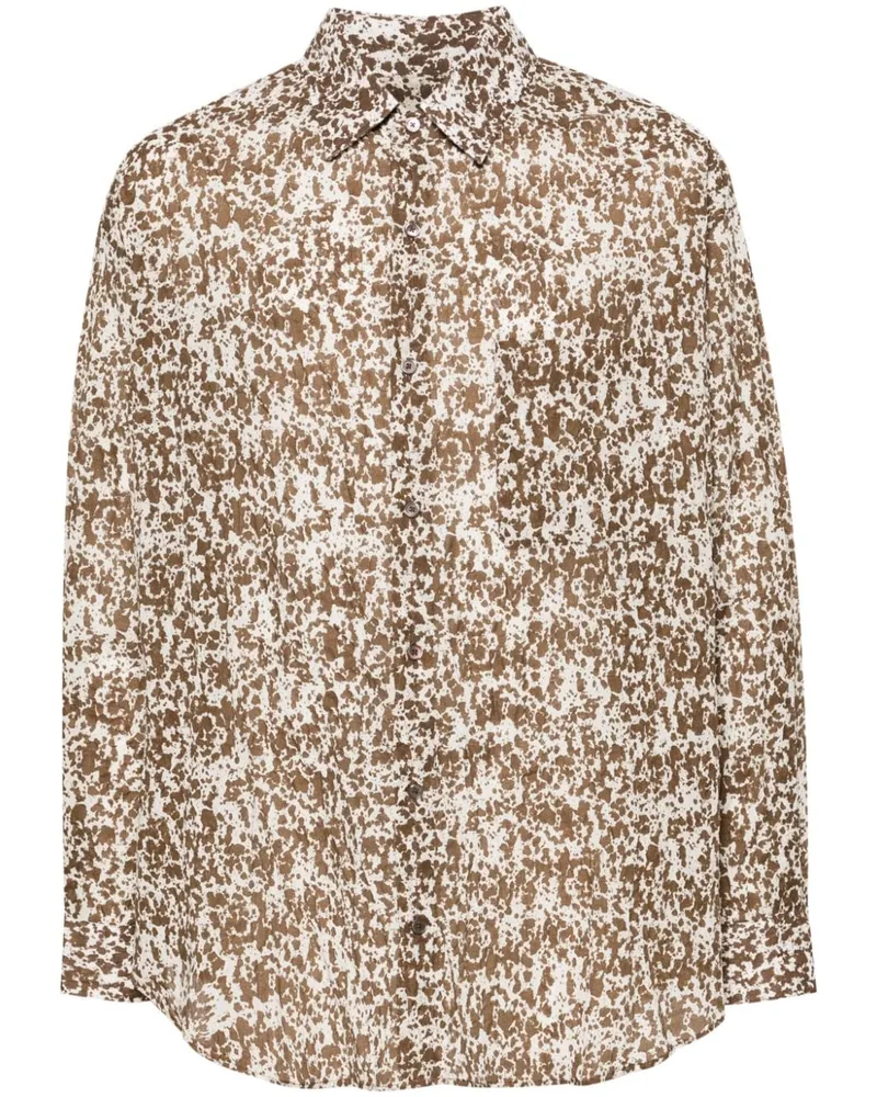 Christophe Lemaire Hemd mit abstraktem Print - Nude Nude