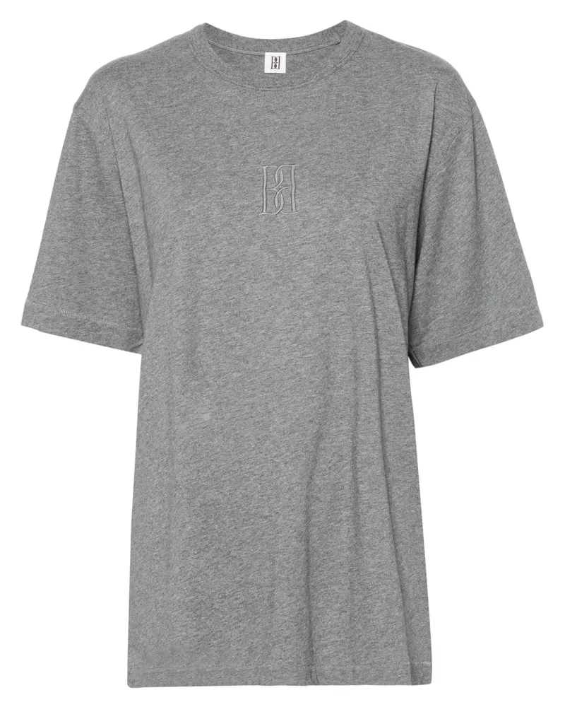 By Malene Birger Fayeh T-Shirt mit Logo-Stickerei - Grau Grau