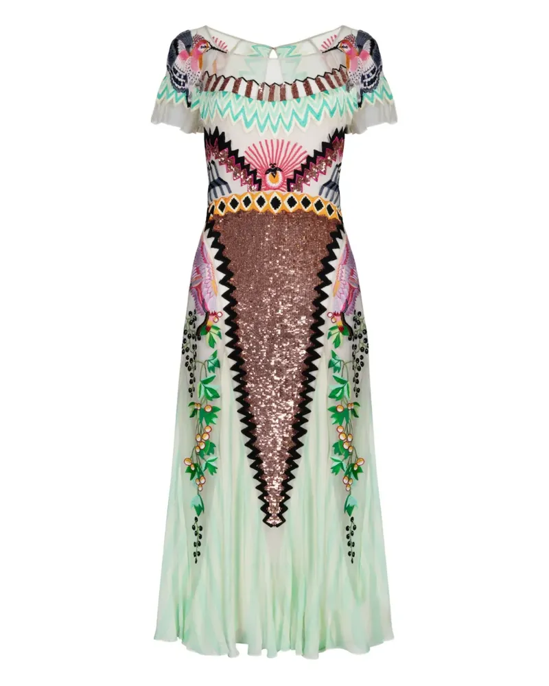 Temperley London Talia Midikleid mit Pailletten - Grün Grün