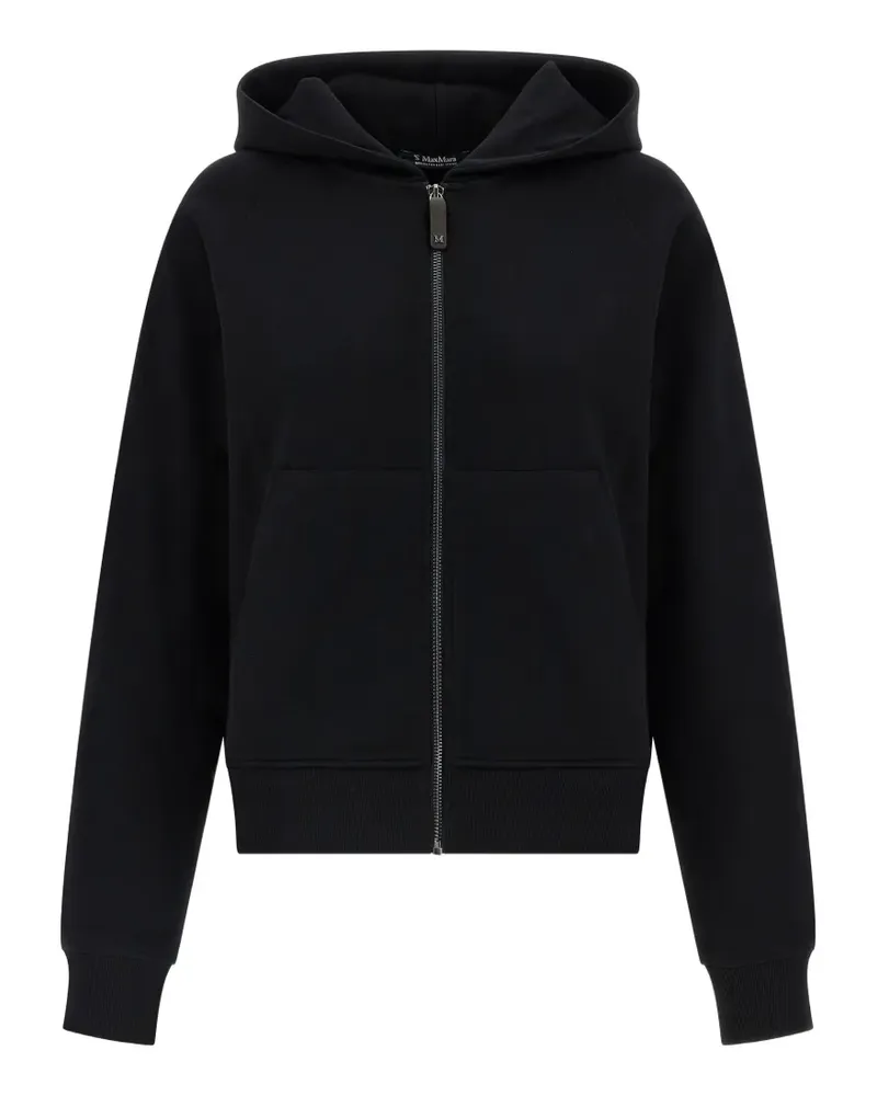 Max Mara logo-embroidered zip-up hoodie - Schwarz Schwarz