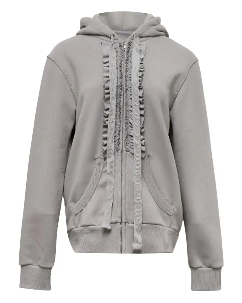 HACHE ruffle zip-up hoodie - Grau Grau