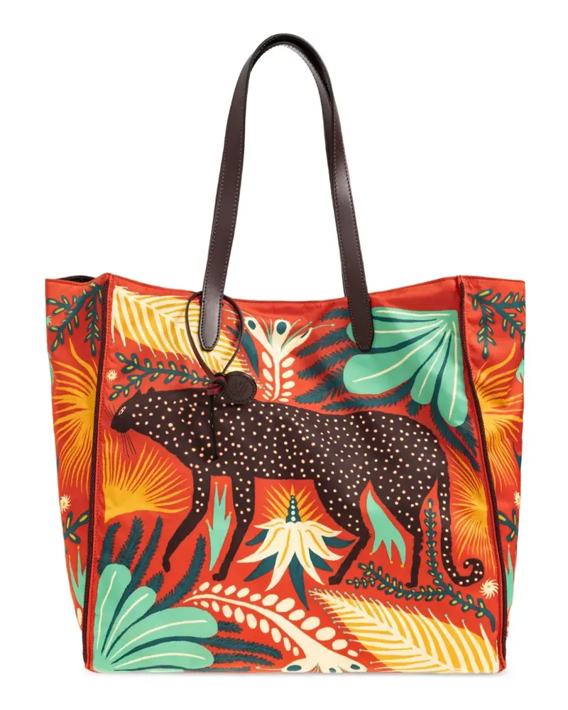 Etro x Tabby Booth Unfold Me Tote Bag mit Geparden-Print - Rot Rot
