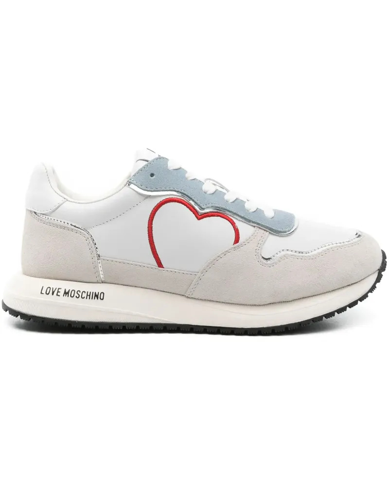 Moschino Sneakers mit Herzstickerei - Weiß Weiß