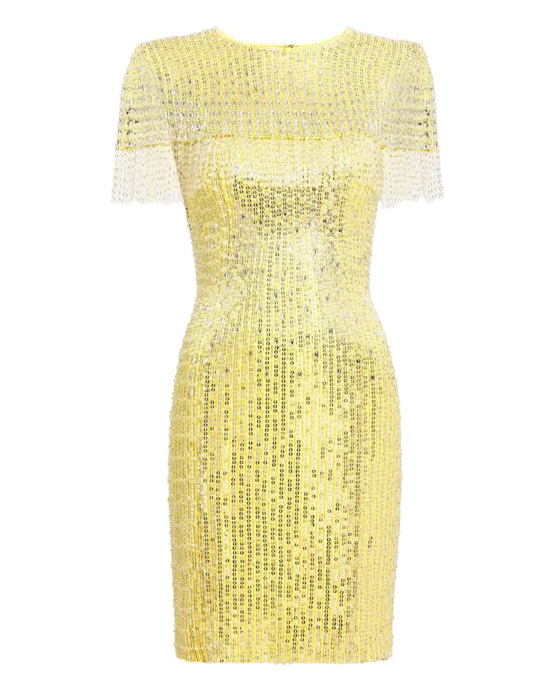 Jenny Packham Swish Minikleid mit Fransen - Gelb Gelb