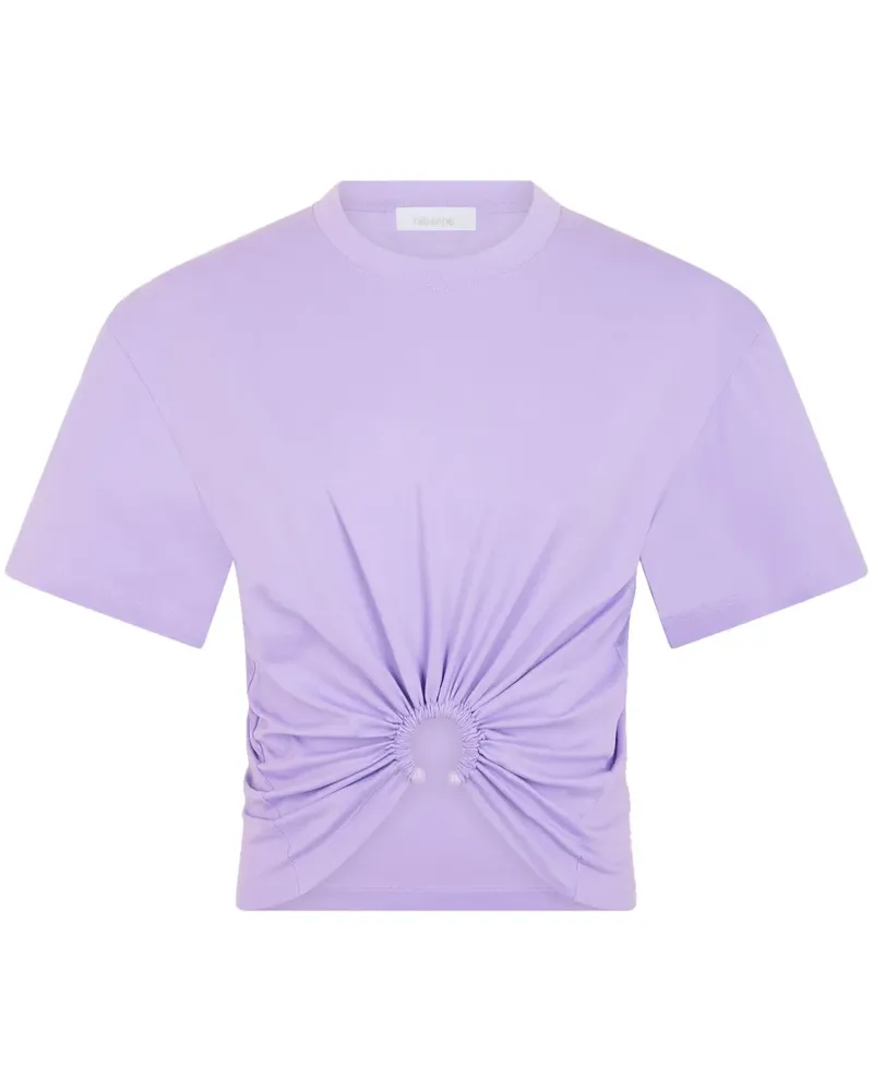 Paco Rabanne Cropped-T-Shirt mit Logo - Violett Violett