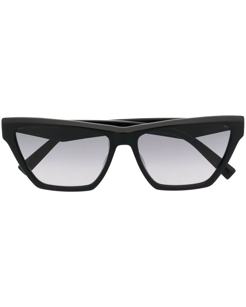 Saint Laurent Sonnenbrille mit eckigem Gestell - Schwarz Schwarz