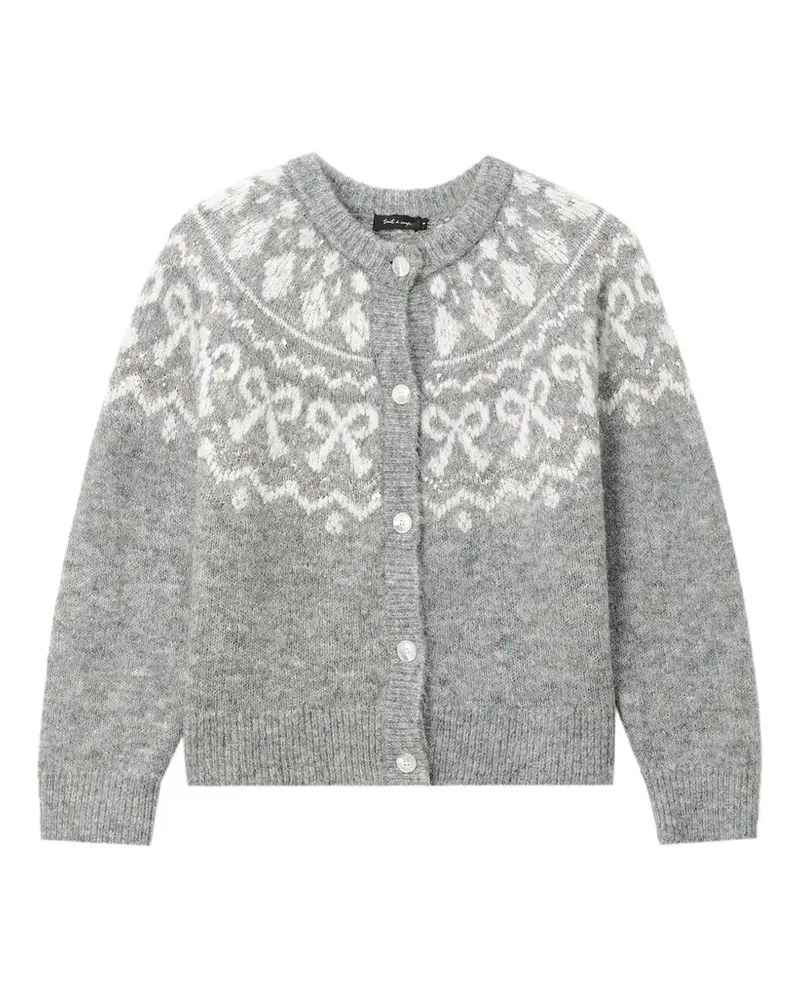 Tout a Coup Cardigan mit Schleife - Grau Grau
