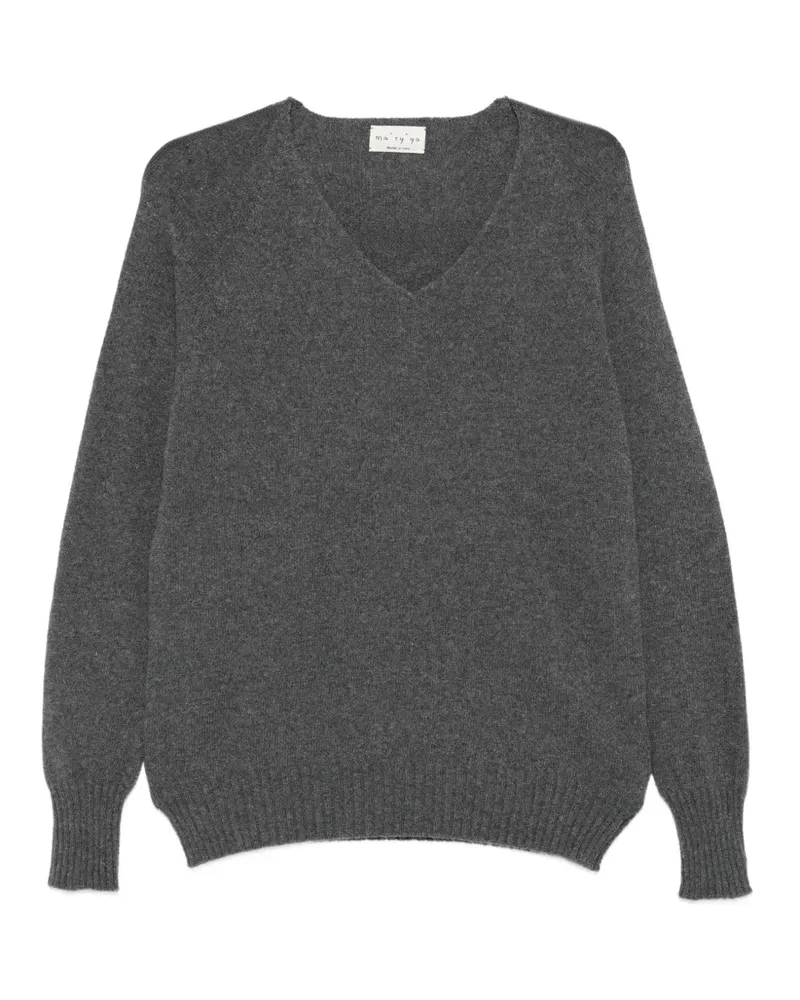 MA'RY'YA Pullover mit V-Ausschnitt - Grau Grau