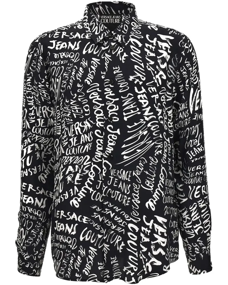 Versace Jeans Hemd mit Print - Schwarz Schwarz
