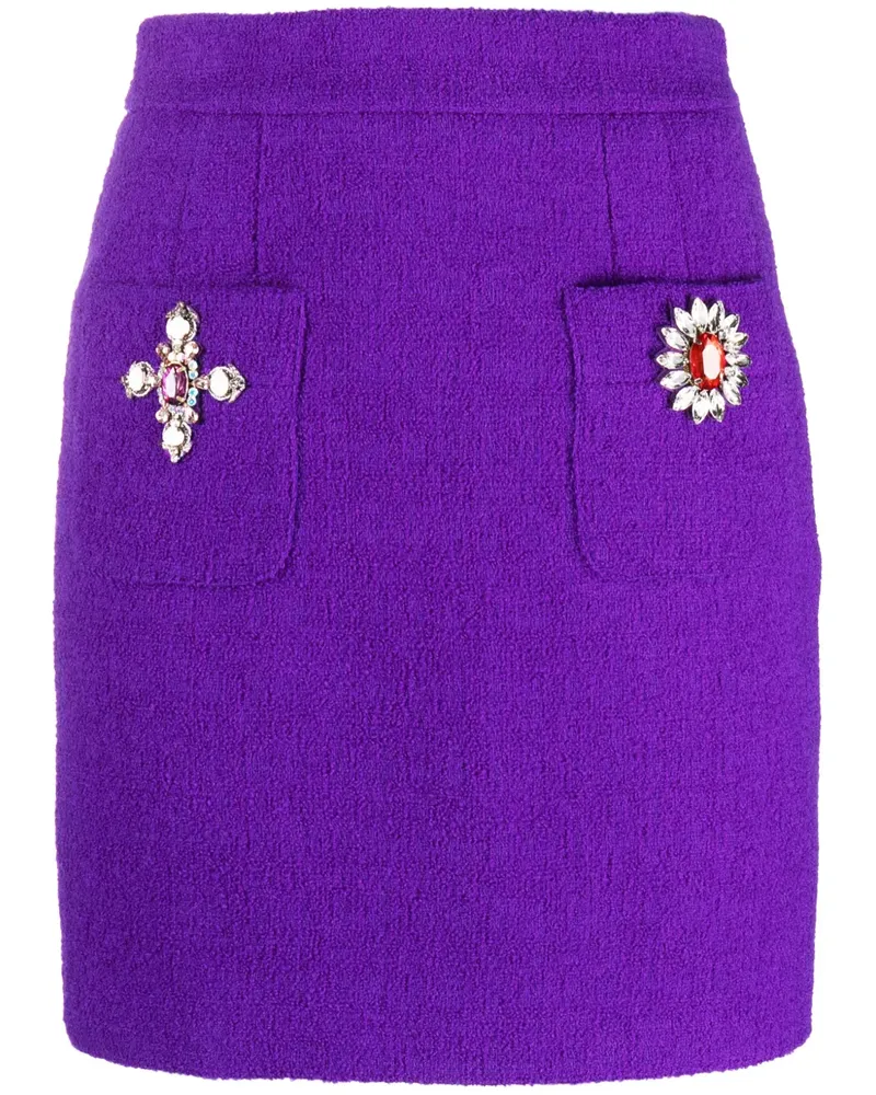Moschino High-Waist-Rock mit Brosche - Violett Violett