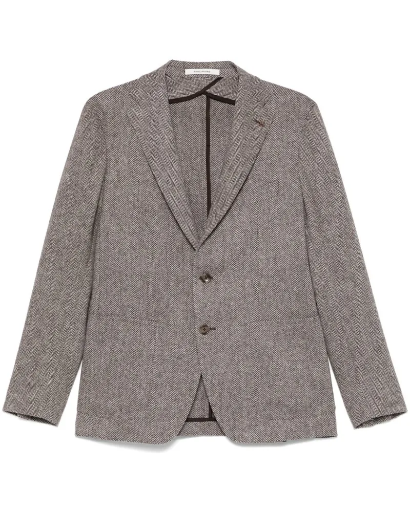 Tagliatore Blazer mit Fischgrätenmuster - Braun Braun