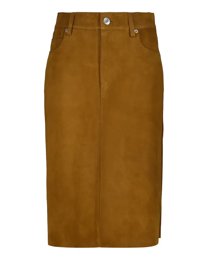 AMI Paris suede midi skirt - Braun Braun